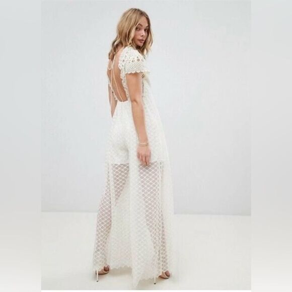 free people lace jumpsuit cream color Size x small - Picture 4 of 11